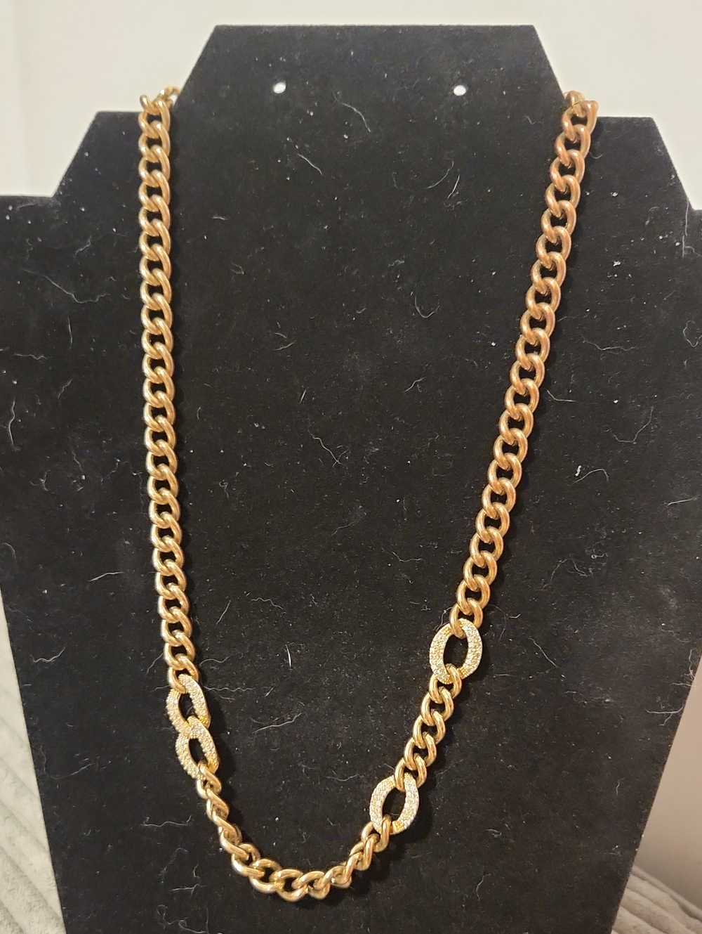 Serefina Pave Crystal Link Cuban Chain Gold Choker Necklace